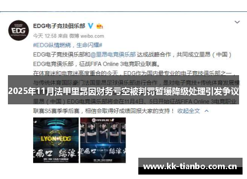 2025年11月法甲里昂因财务亏空被判罚暂缓降级处理引发争议